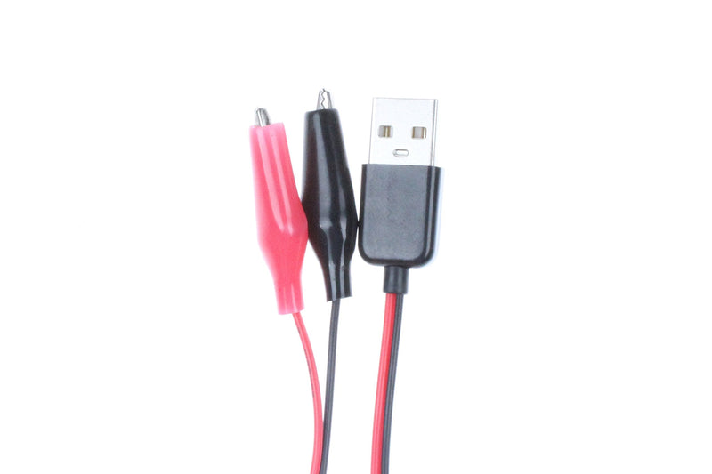 [Australia - AusPower] - NOYITO Alligator Clip to USB Male Test Wire Adapter Red Black Wire Alligator Clip Test Cable Length 3.2 feet (Pack of 2) 