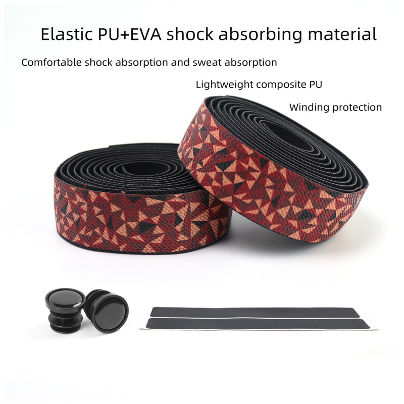 Bike Handlebar Tapes, Red, 2-Roll | Road Mountain Bicycle, Soft PU+EVA, Anti-Slip, Shock-Proof, Cushioned Comfort