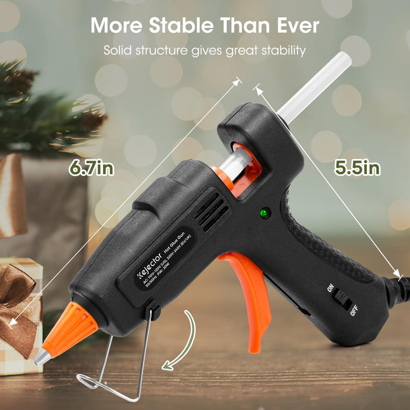 [Australia - AusPower] - Kejector Fireproof Glue Gun with 30 Glue Sticks, Hot Glue Gun Fast Preheating, Hot Glue Gun Kit for School Crafts DIY Arts Quick Home Repairs, 20W Black 