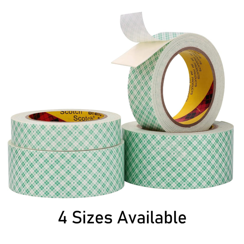 3M Double Sided Foam Tape 4026 0.5in x 10ft 0.06" 1 Pack Thick White Double Coated Urethane Strong Adhesion Polyurethane Tape for Bonding Attaching Mounting Interior Signage Nameplates DIY Card 0.5" x 10Ft