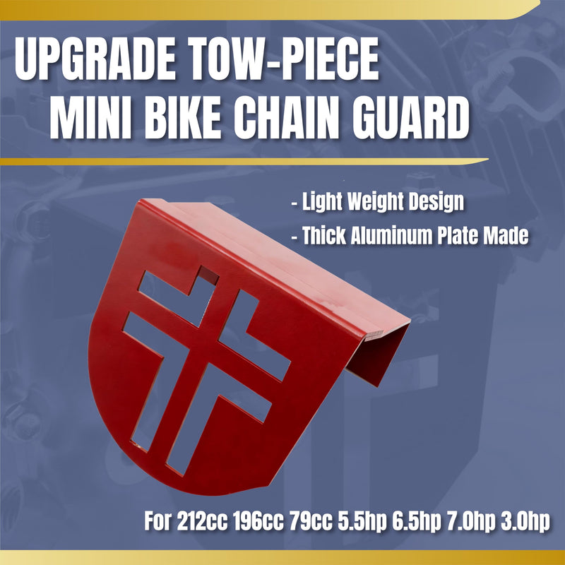[Australia - AusPower] - Upgraded Aluminum Mini Bike Clutch Cover Chain Guard Lightweight and Thickened for Predator 212cc 196cc Clone Engines for Coleman CT200U CT200U-EX CT100 BT200X(Red) Red 