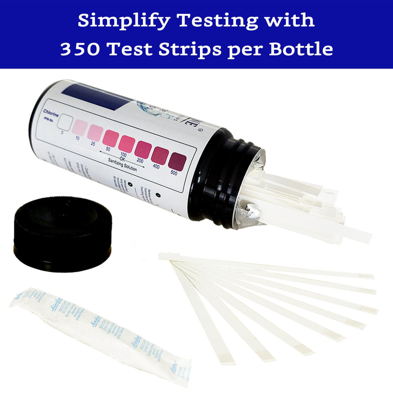 [Australia - AusPower] - 350 Chlorine Test Strips for Food Service 0-500 ppm (Value Pack) - Bleach Sanitizer Test Strips Food Service - Sanitizer Testing Strip - Chlorine Tester - Restaurant Supplies 350 Strips 