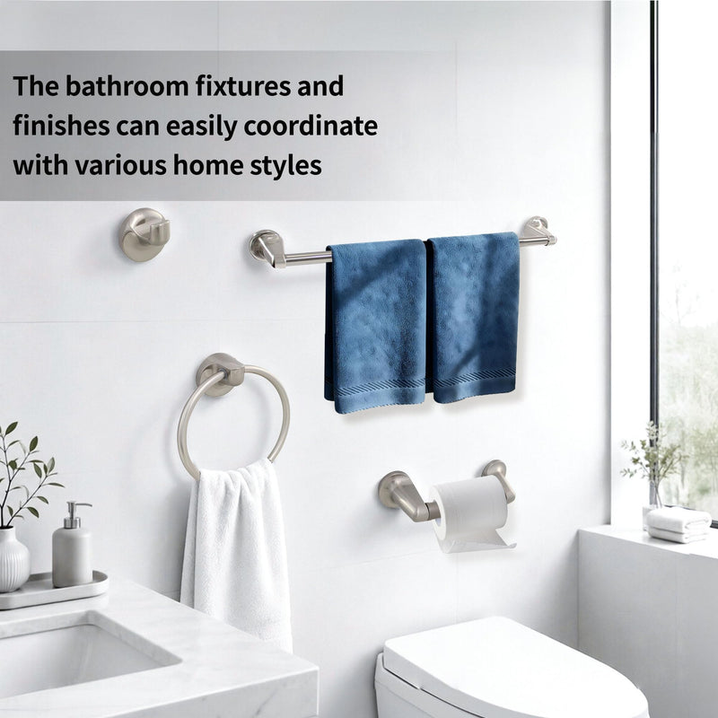 Formosa Design Hardware 4-Piece Bathroom Accessories Set (Brushed Nickel) Brushed Nickel