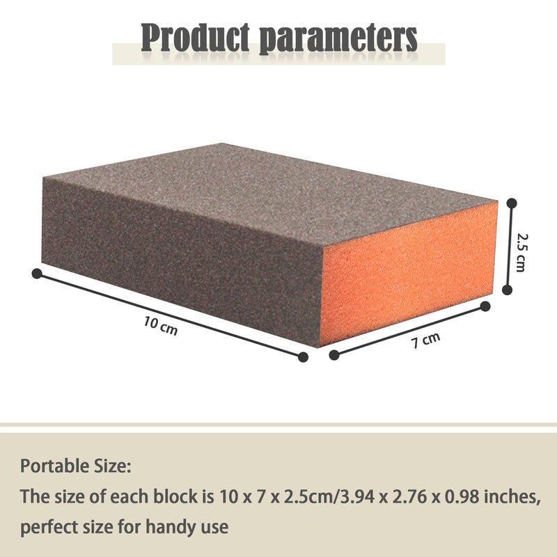 [Australia - AusPower] - Sanding Sponge, 320 Grit Assortment Sanding Block, Wet and Dry Dual-use Sander Sponges for Drywall Metal, Sandpaper Sponge for Wood, Washable and Reusable 320grit-6PCS 