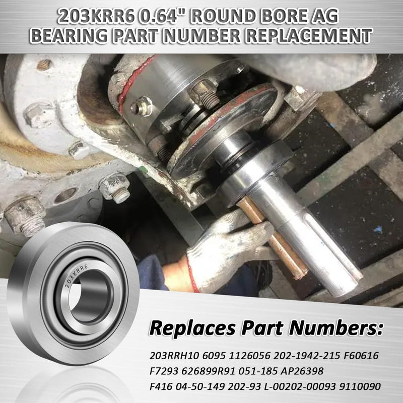 [Australia - AusPower] - 203KRR6 Special Ag Bearing 0.64" ID x 1.8504" OD x 0.472" W Replaces 203RRH10 6095 1126056 202-1942-215 F60616 F7293 626899R91 051-185 AP26 