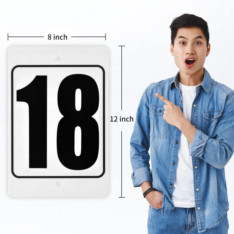 [Australia - AusPower] - 8 x 12 inch Reflective Parking Lot Number sign Aluminum Number sign Curbside Number Weatherproof Fade Resistant High-Intensity Grade Aluminum Sign for Outdoor Indoor (Number Sign 5) Number Sign 5 