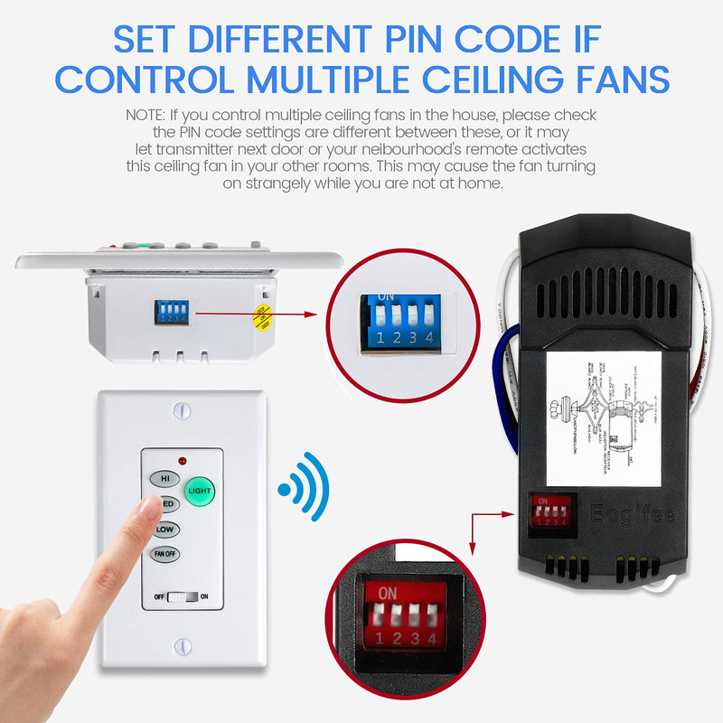 [Australia - AusPower] - Universal UC9050T Ceiling Fan Wall Remote Control Kits with Adjustable 3 Speed,Light Dimmer, Compatible with Hampton Bay Harbor Breeze Hunter UC9050T Big Kit 