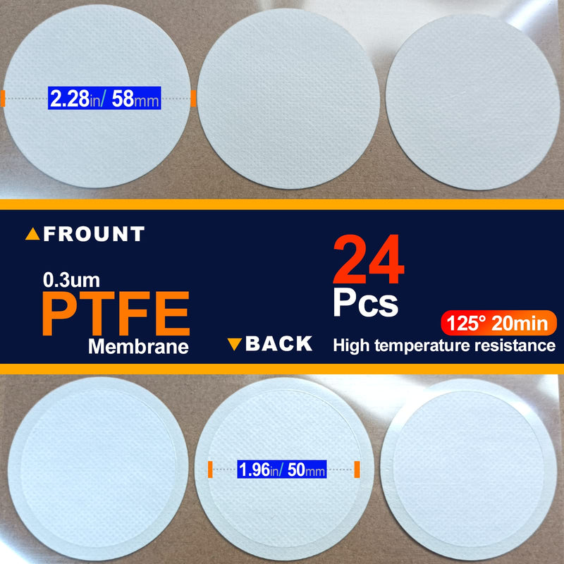 [Australia - AusPower] - ZHANXUBIO Membrane Filter Sticker 20mm 58mm 65mm 82mm 90mm 0.2um Strong Adhersive Filter Disc for Mushroom Cultivation (58mm,24) 