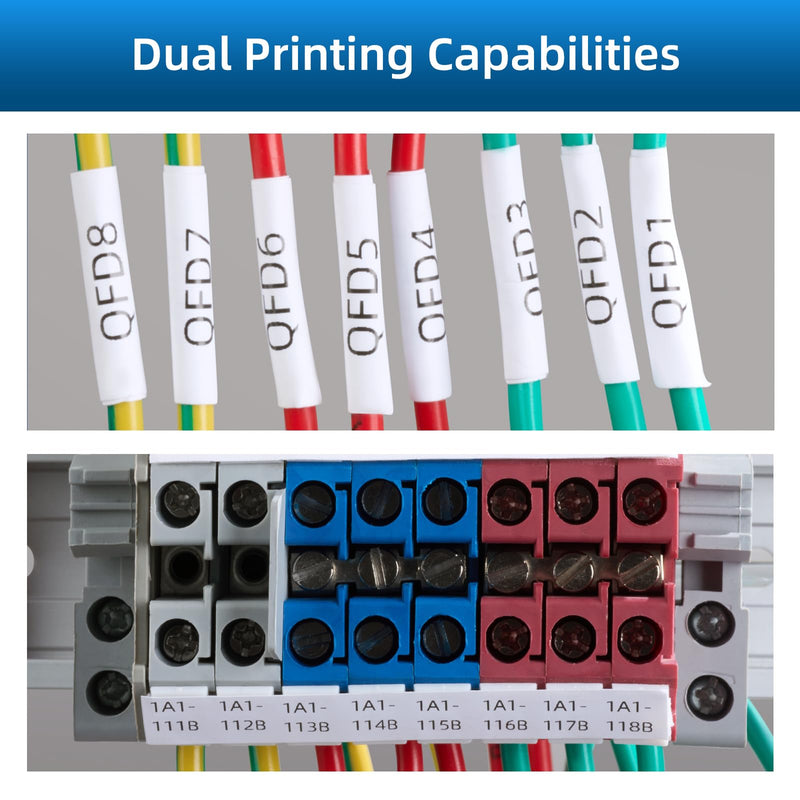 MakeID P31S&P31 Multi-Purpose Nylon Labels with Ribbon Industrial Label Maker - Versatile Continuous Labels for Wire Marking, General ID, Laboratory, and DataCom, 0.51" W, 16.4ft/Roll .51"(13mm)