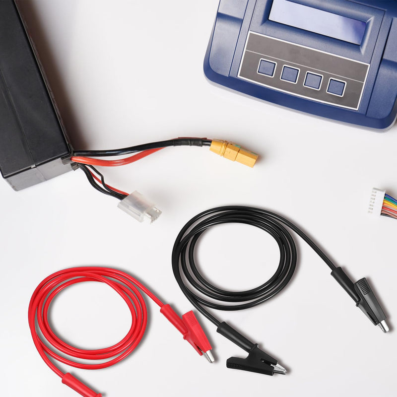 [Australia - AusPower] - OUNONA 8Pcs Alligator Clips Test Leads Dual Ended Wire Cable Jumper Wires with Alligator Clips Alligator Clips with Wires for Multimeter Testing Electrical Testing 42ft/1m 