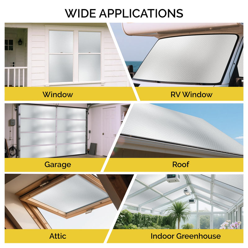 fowong Reflective Insulation Roll, Window Insulation Kit for Winter Weatherproofing Aluminum Foil Shield Radiant Barrier for RV Window Garage Thermal Heat Shield 48" x 10 Ft 48" x 10 Ft X 6mm