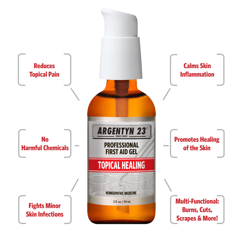 [Australia - AusPower] - Argentyn 23 Professional Silver First Aid Gel – Topical Healing Homeopathic Medicine - 2oz Pump 2 Fl Oz (Pack of 1) 