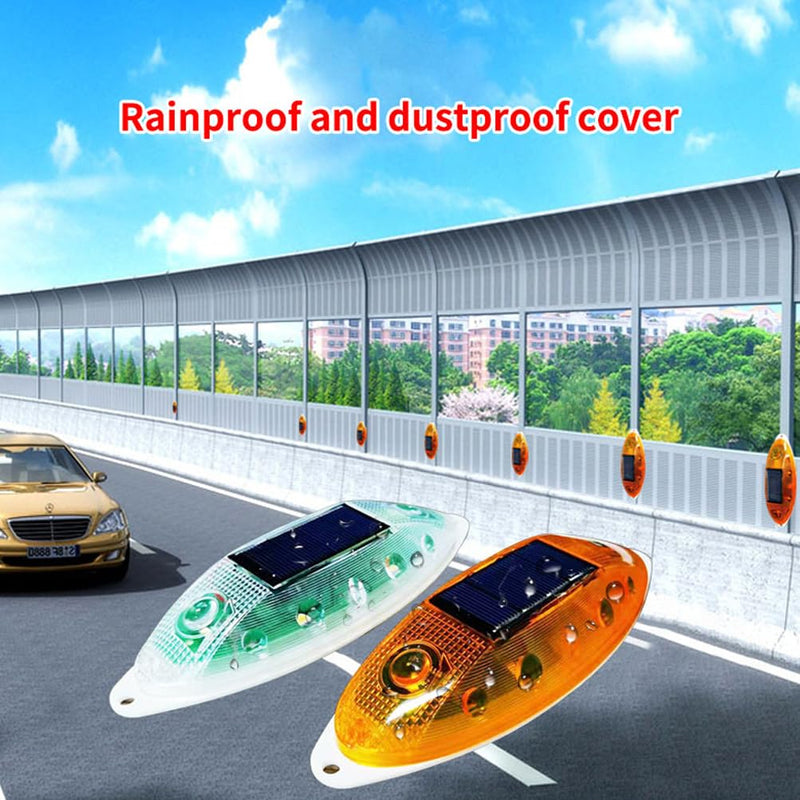 [Australia - AusPower] - Aolyty Solar Strobe Warning Light Outdoor Waterproof Bright Solar Safety Flashing Light Road Signs for Construction Site, Traffic, Dock, Marine, Stop Sign (Green) Green 