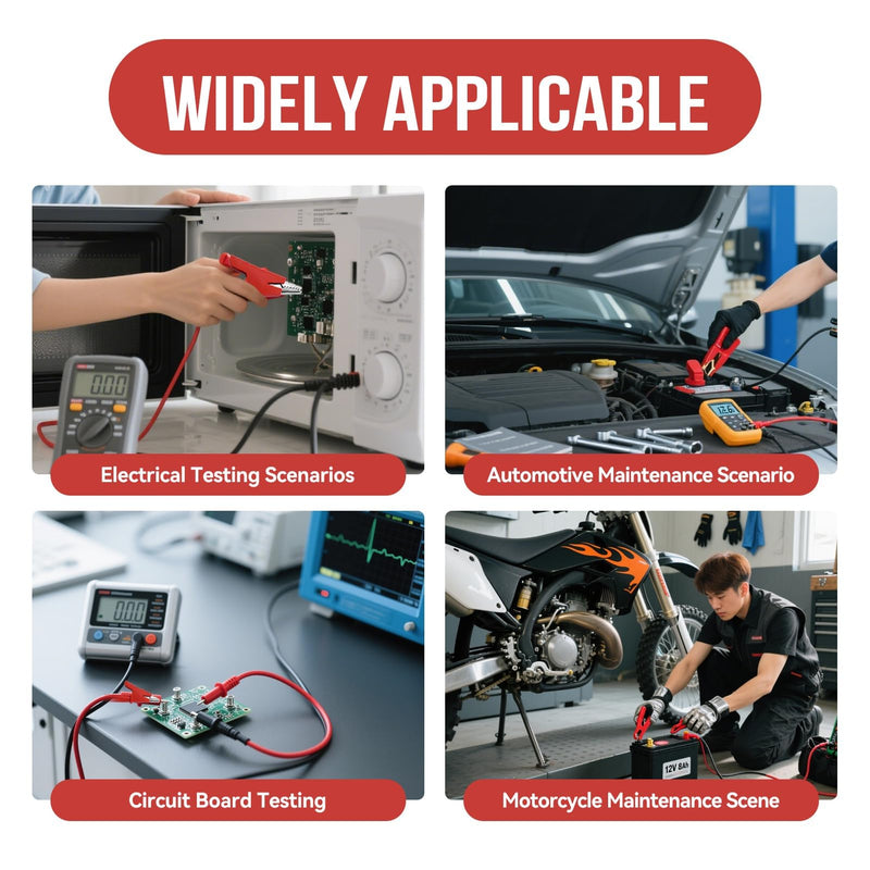 [Australia - AusPower] - 5PCS Alligator Clip Set-2PCS Test Leads & 3PCS Insulation Sleeves, Electrical Alligator Clips with Wires for Multimeter, Banana Plug Leads,Suitable for Electricians Circuit Testing 