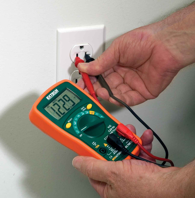 [Australia - AusPower] - Extech MN36 MiniTec Autoranging Digital Mini Multimeter - 600 V AC/DC, 10 A, Temperature, Resistance, Capacitance, Frequency, Continuity/Diode, Protective Holster & Tilt Stand Included Auto Ranging 