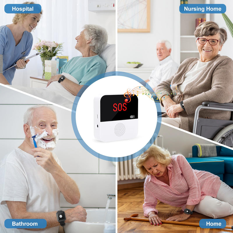 [Australia - AusPower] - WiFi Wireless Caregiver Pager Call Button System Emergency Alert System Life Alert Button for Seniors Patient Disabled Elderly 1 Call Button 1 Watch Button 1 Receiver(only Supports 2.4GHz Wi-Fi) 1 Button & 1 Watch & 1 Receiver 