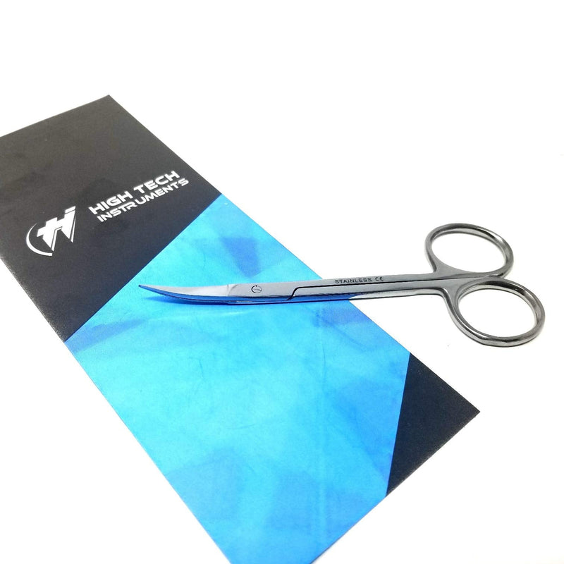 [Australia - AusPower] - HTI BRAND Iris Micro Dissection Lab Sharp Scissors, Curved, 4.5" (11.43cm) Fine Point , Stainless Steel (Pack of 3) Pack of 3 