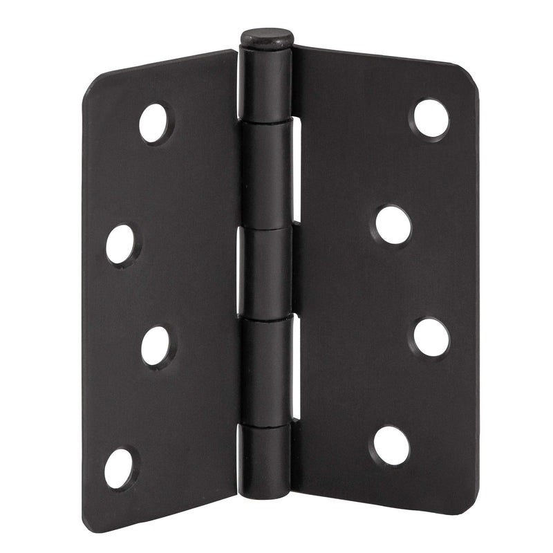 [Australia - AusPower] - Door Hinges for Interior Doors 3-Pack 4-inch x 4-inch, Design House 1/4-inch Radius Steel Door Hinge Door Hardware, Matte Black, 188946 
