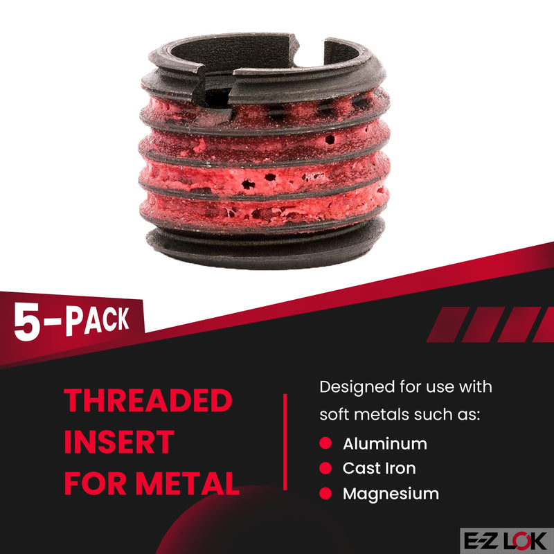 [Australia - AusPower] - E-Z Lok Externally Threaded Insert, C12L14 Carbon Steel, Meets AISI 12L14, 5/8"-18 Internal Threads, 7/8"-9 External Threads, 0.687" Length, Made in US (Pack of 5) 49/64" 