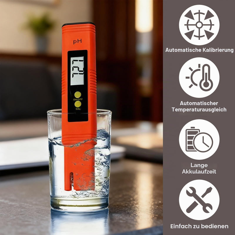 PH Messgerät Wasserqualitätstest Messgerät Digitaler PH mit Automatischer Kalibrierung und ±001 Genauigkeit für Trinkwasser Aquarium Pool Hydroponik Laboratories Agriculture Drinking Water