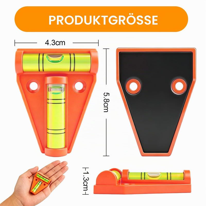 Flintronic Small Cross Spirit Level, Magnetic, Durable & Precision T Spirit Levels for Camping, Caravan, Motorhome and Caravan, Orange