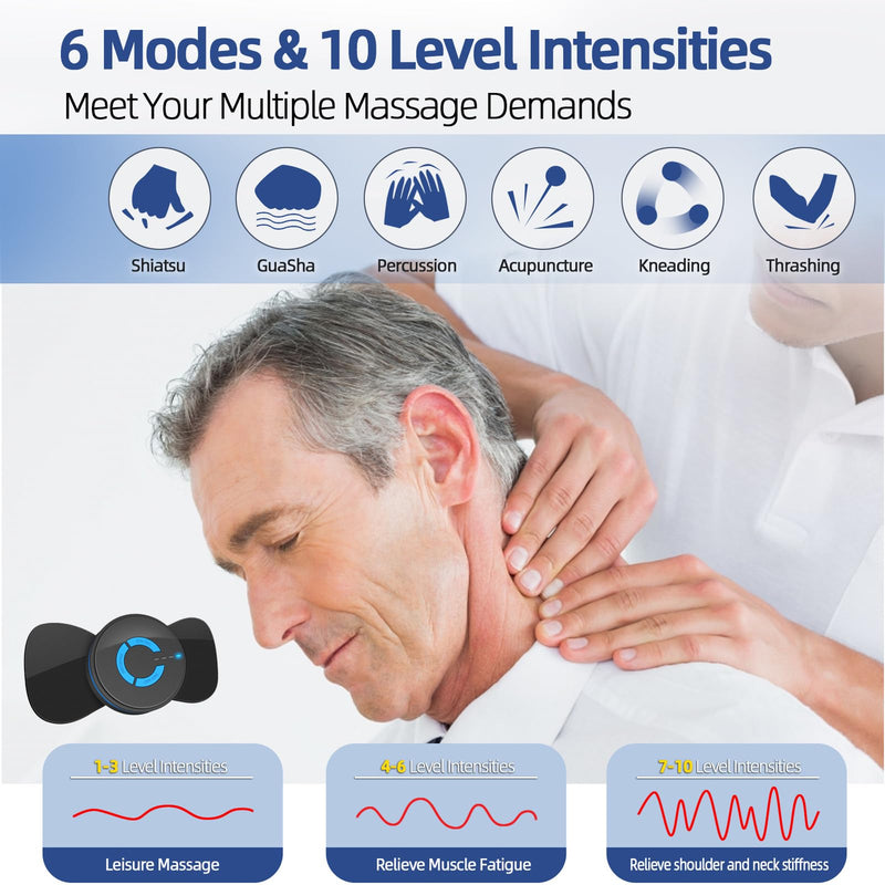 [Australia - AusPower] - Mini Massager,Rechargeable Intelligent TENS Unit Muscle Stimulator for Pain Relief - FSA or HSA eligible Deep Tissue EMS Massager Management for Back, Neck, Arm Electronic Pulse Machine 