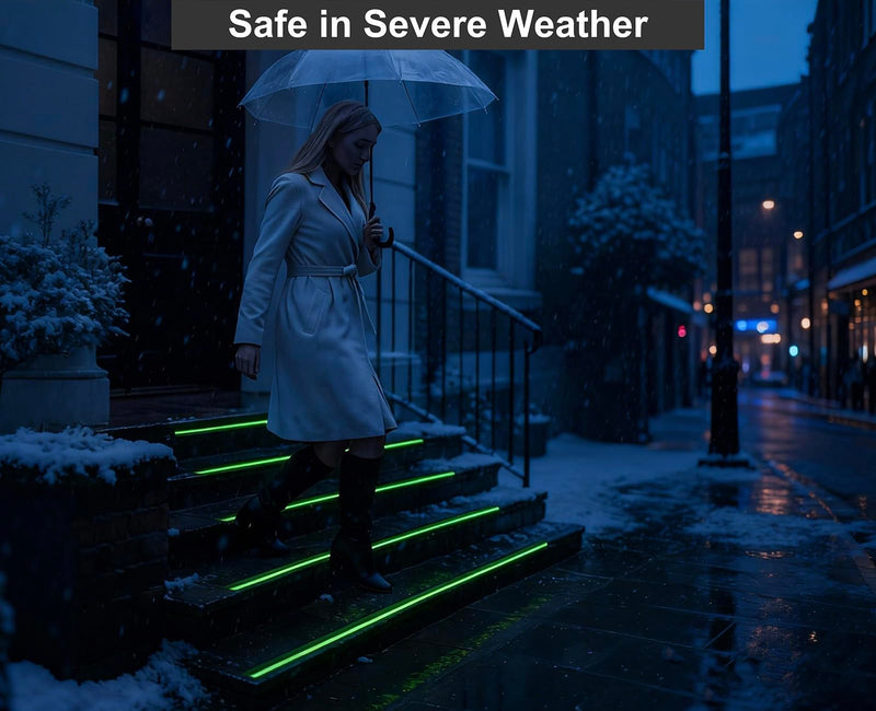 Anti Slip Tape with Glow in Dark, 2 inch x16.4ft Anti Slip Grip Tape for Stairs, Floors, Decks, Bathrooms & Outdoors, Waterproof PVC Non Skid Safety Tape with Glow at Night 2 inches (width) x 16.4 feet (length)