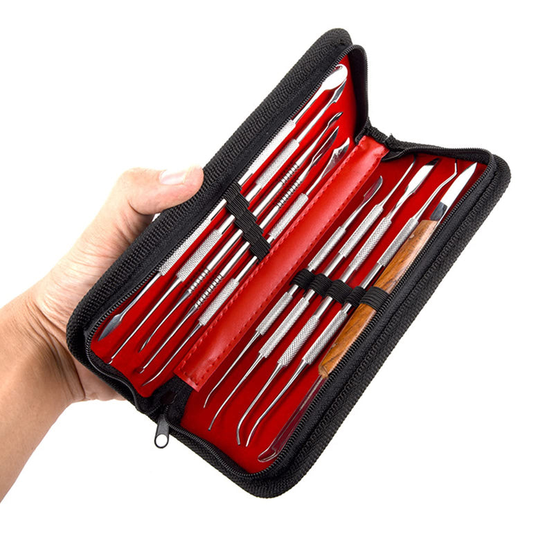 [Australia - AusPower] - Angzhili Stainless Steel Dental Wax Carver Tools,10 Pcs Plaster Carving Knife,Wax Carving Kit for Wax Shaping,Dental Lab Tool,Dentist Sculpture Instruments Kit with Case 