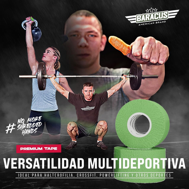 BARACUS Premium Thumb Tape Cross Training and Weightlifting for The Best Hook Grip - 23 ft Long - WOD Tape Chalk and Sweat Proof - Hook Grip Lifting Athletic Thumb Tape (EliteBox) Elitebox