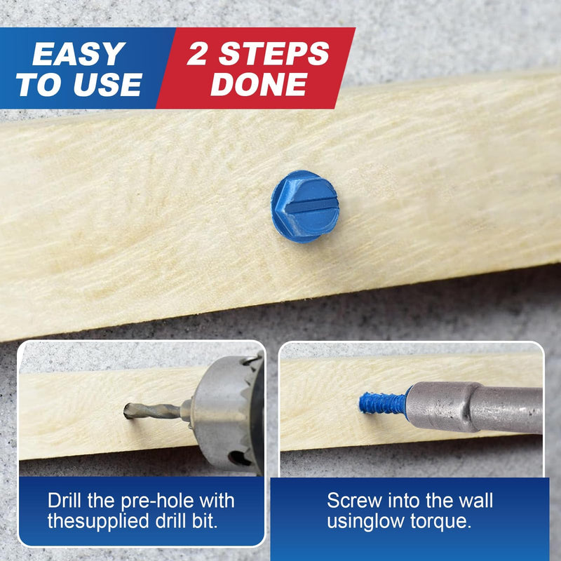 [Australia - AusPower] - 1/4" x 1-3/4" Concrete Screw Anchor,Flanged Slotted Hex Head, Drill & Driver Bits Included, for Concrete, Block & Brick(36pcs/Box) 1/4" 1 3/4 Inches 36 