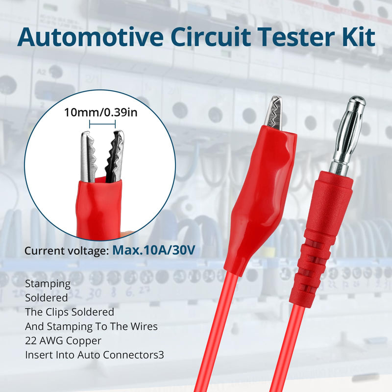 [Australia - AusPower] - Back Probe Kit – 35PCS Automotive Test Leads Set with Storage Box,5 Large Alligator Clips,5 Wire Piercing Probes,Flexible Multi-Angle Needles for Multimeter & Automotive Diagnostics 