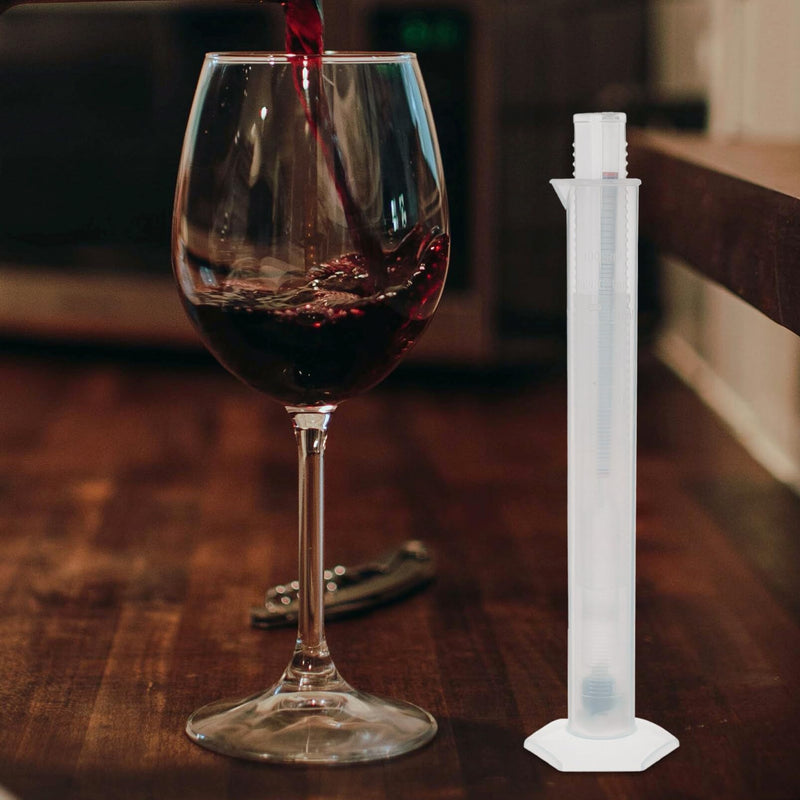 [Australia - AusPower] - Hemoton Alcohol Hydrometer Kit with Plastic Test Jar Specific Gravity Meter for Measuring Alcohol Content in Wine Beer Spirits 9.84 Inch Hydrometer Tube 
