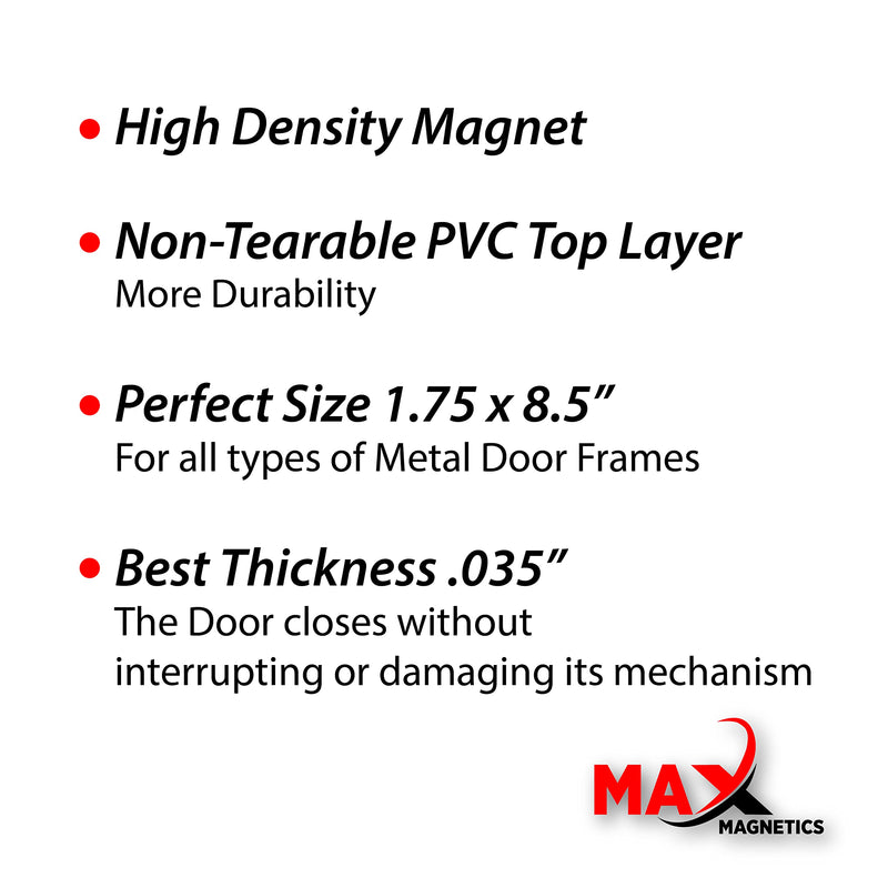 10 Pack Max magnetics Black Lockdown Magnetic Strips for Door Frames - High-Density Magnet Security Devices for School & Office - Strong Adhesion & PVC Top Layer, Smooth Opening & Closing 10