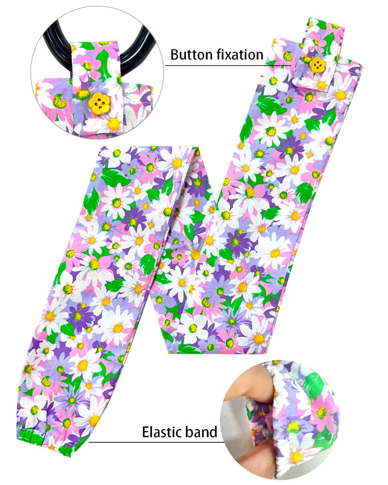 [Australia - AusPower] - Floral Stethoscope Cover, Stethoscope Protective Decor Cover for Doctor Nurse 