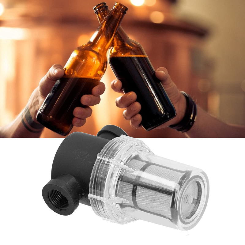 [Australia - AusPower] - 3/8" Hose Nozzle Inline Strainer, Professional Inline Water Strainer with 150 Micron / 100 Mesh Filter Strainer, 150 PSI Plastic Beer T Strainer for Home Brewery, Water and Beer Filter System 