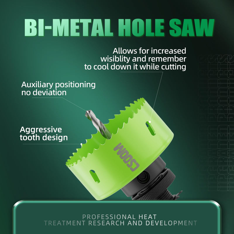 [Australia - AusPower] - CSOOM Upgraded Bi-Metal Hole Saw Drill Bit, Hole Drilling Cutter, Ideal for Plastic, Wood, Plywood, Thin Steel Sheets, and Thin Aluminum Sheets（89mm|3-1/2"）. 89mm|3-1/2" 