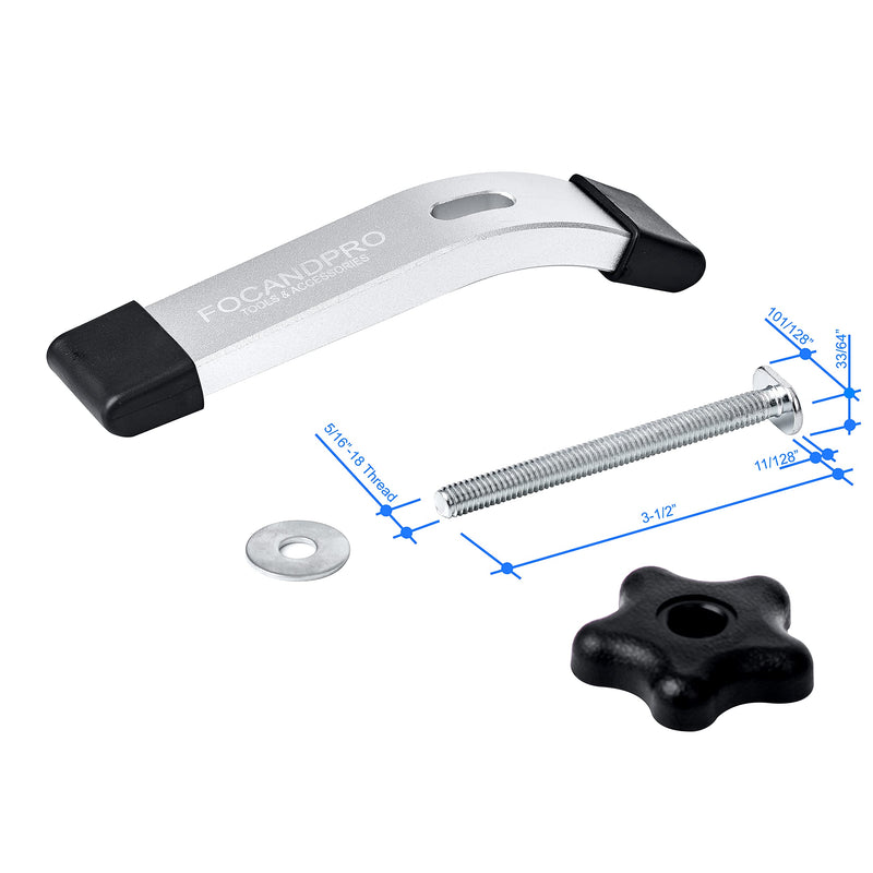 [Australia - AusPower] - T Track Hold Down Clamps- Double-Cut Profile Aluminum T-Track Clamps 6-3/8" L X 1-1/4"W -Woodworking and Clamps-Fine Sandblast Anodized -Silver Color -2 Pack 6-3/8" T track Clamps,2pk 