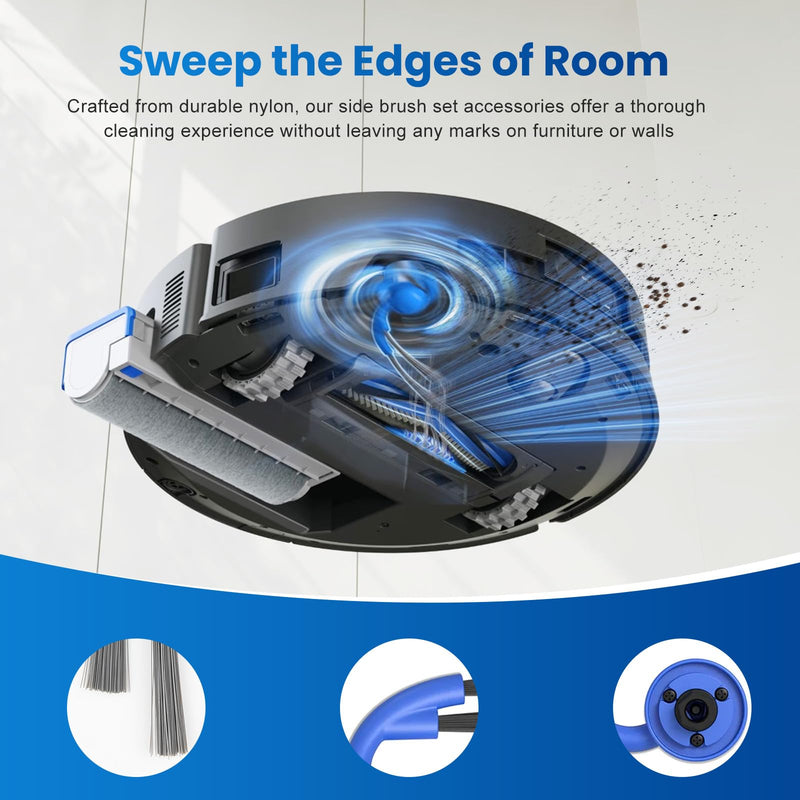 [Australia - AusPower] - 19 Pack Replacement Accessories Kit Compatible with ECOVACS DEEBOT X9 Pro Omni Robot Vacuum, 1 Main Brush, 6 Dust Bag, 4 HEPA Filter, 2 Mopping Roller, 4 Side Brush, 2 Clean Tool 
