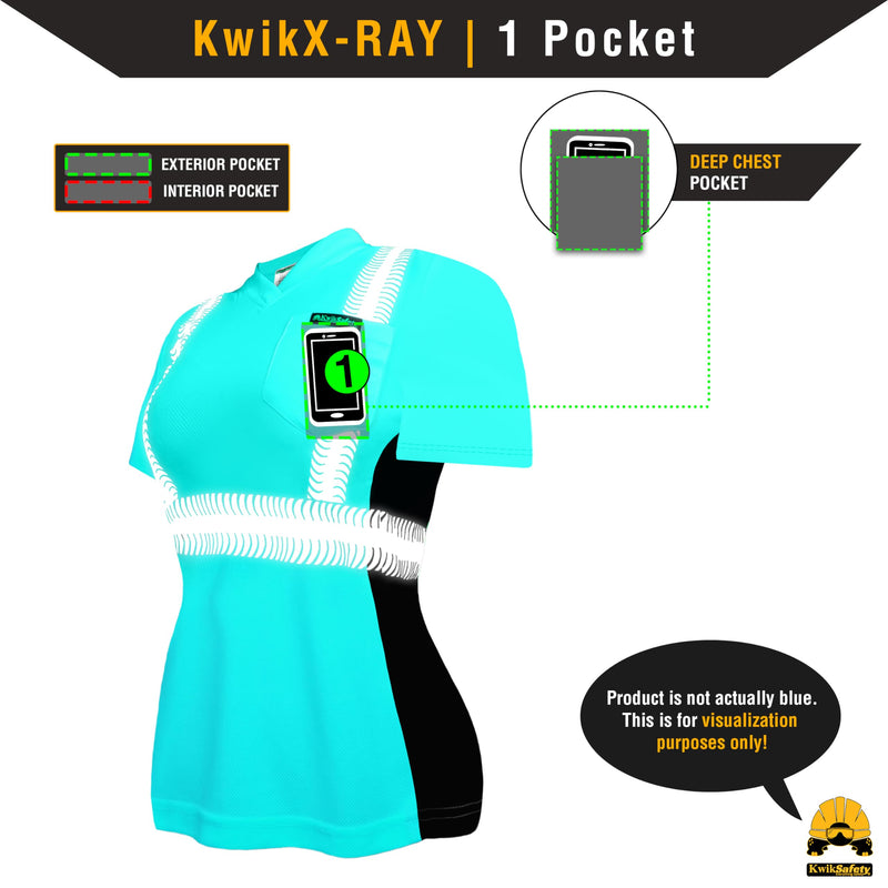 KwikSafety - Charlotte, NC - Vixen Hi Vis Short Sleeve Safety Shirt for Women [Angel Hair Reflective Tape] Large Orange