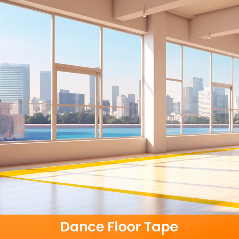 TAPEBEAR Floor Tape Yellow Vinyl Tape 2" x 36 yds, Floor Caution Marking Dance Splicing Tape Safety Warning Stripe Abrasion-Proof Waterproof for Gym, Warehouse, Traffic Signage, Color Coding 2" x 36Yards