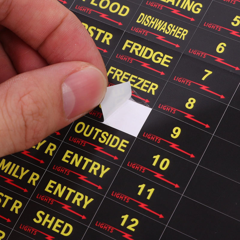 Circuit Breaker Labels Electrical Panel Stickers Self-Adhesive Breaker Box Labels for Organized Electrical Panels 10 Sheets 7.3X6.5 Inches Black