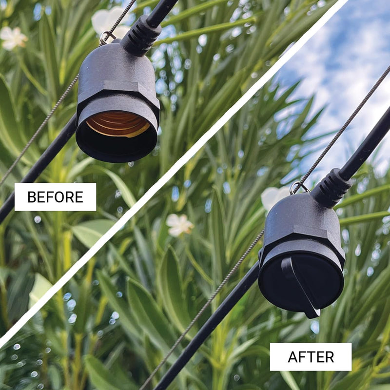 [Australia - AusPower] - Light Socket Safety Cap Plugs for String Lights, Improved Design, Recessed and Standard Light Sockets (5) 5 