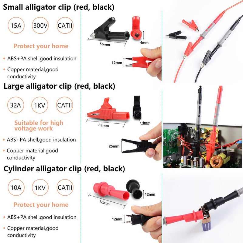 [Australia - AusPower] - Whole Set Multimeter Test Lead Kits Set Essential Automotive Electronic Connectors Cables Hand Tool Battery Tester & Auto Diagnostic Tools 