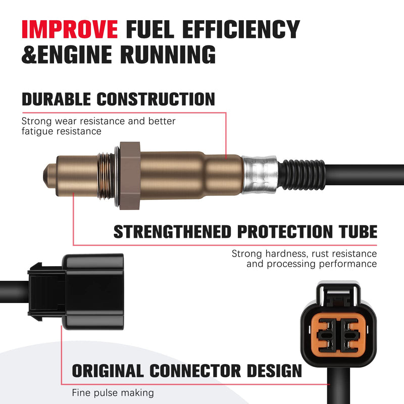 O2 Sensor Upstream Downstream 2PCS Oxygen Sensor for Hyundai Accent 2000-2011 for Hyundai Elantra 2001-2012 for Tucson 2005-2009 for Kia Rio 2006-2011 Bank 1 Sensor 1 Sensor 2