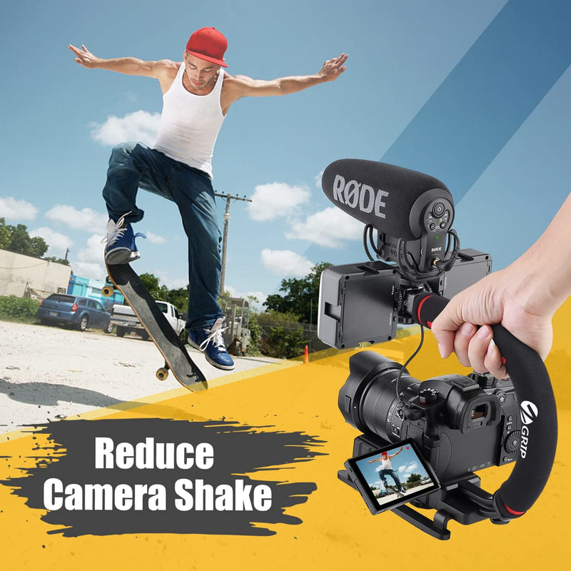 [Australia - AusPower] - Zeadio Video Action Stabilizing Handle Grip Handheld Stabilizer with Hot-Shoe Mount for Canon Nikon Sony Panasonic Pentax Olympus DSLR Camera Camcorder Single Handed 