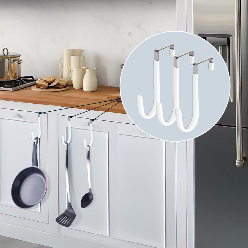 [Australia - AusPower] - 4 Pack Over The Door Hooks, 4.96Inch Hooks for Hanging Heavy Duty Door Hanger, Towel Hanger Hook Holders, Over Door Hangers Hooks Door Hanger Hooks for Hanging Clothes, Towels, Hats,Coats,Bags (White) White 4.96 inch 