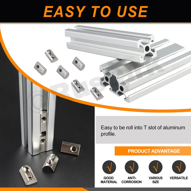 [Australia - AusPower] - 48pcs 4 Sizes Carbon Steel Roll in T-Nuts Roll in T-Nut with Ball Spring Roll Ball Elastic Nuts T Slot Nuts T Spring Nuts for 4040 Series Aluminum Extrusion Profile Rail 3D Printer CNC Router 40 series 4 sizes 