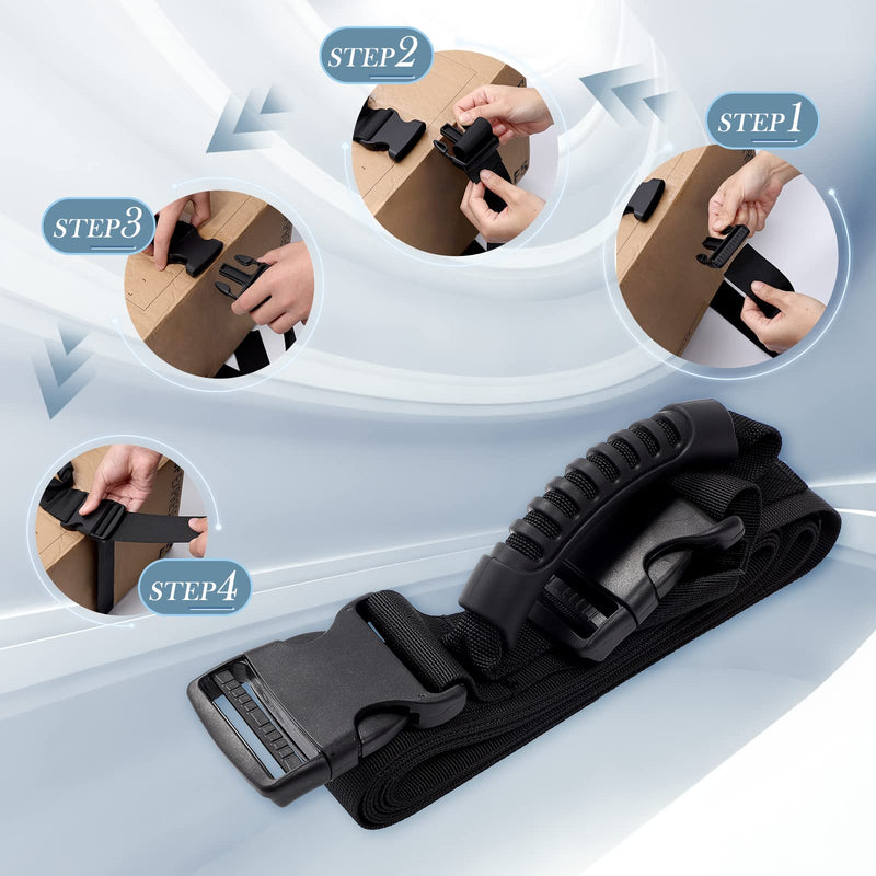 [Australia - AusPower] - Box Carrying Strap with Handle, Handheld Belt for Safely Moving and Lifting Heavy Boxes, Adjustable Belt, Cross Style Carry Straps, Suitable for Groceries, Luggage(118.1 inch) 118.1 inch 