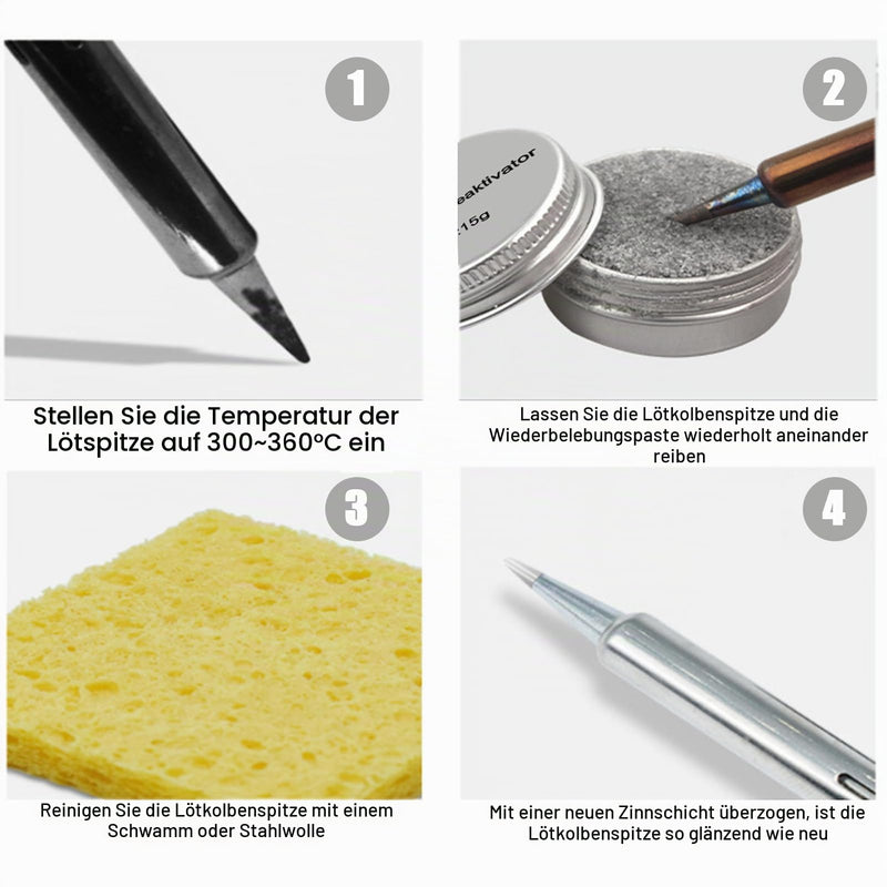 Soldering Tips Reactivator Lead-Free Soldering Tips Activator Soldering Tip Cleaner | For reactivating oxidised soldering tips (net weight: 15 g can)