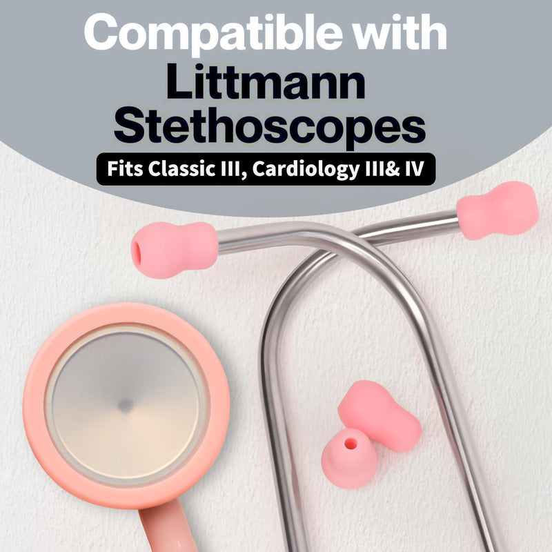 [Australia - AusPower] - Replacement Accessories Kit Fits Classic 3 Cardiology 3 & Cardiology 4 for Littman Stethoscope Replacement Parts & Stethoscope Bell Cover Diaphragm and Eartips Earbud Replacement Parts (pink) pink 